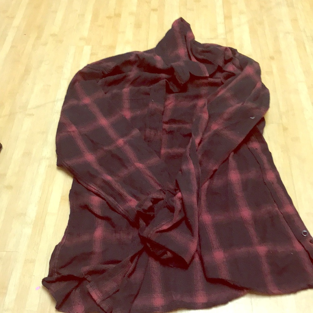 Large black and red flannel shirt
